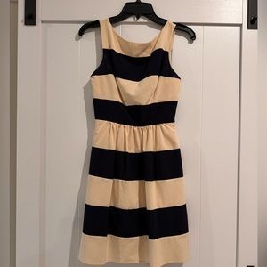 Sleeveless stripped dress light pink and navy size 3/4